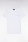 V-neck T-shirt in lightweight white Pima cotton jersey, straight cut
