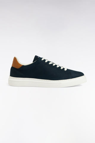 Navy leather low-top sneakers