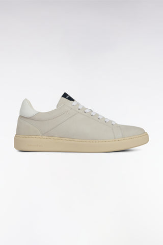 Yellow suede leather low-top sneakers