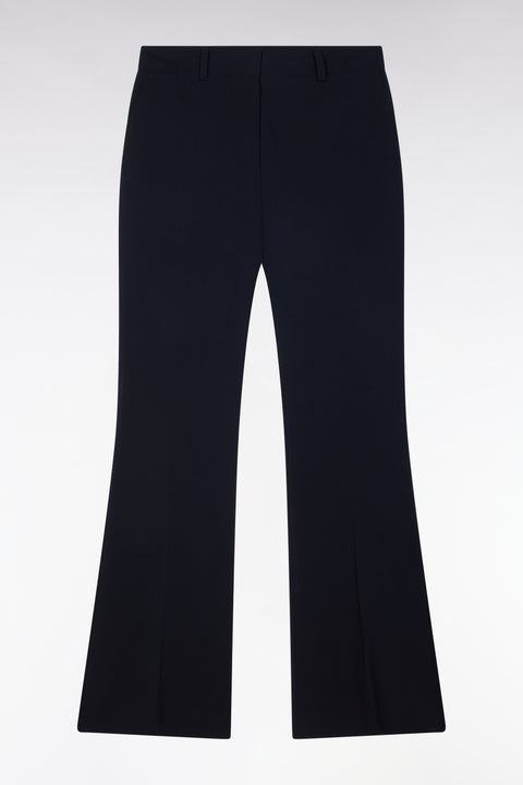 Straight cut navy virgin wool trousers - Image 2