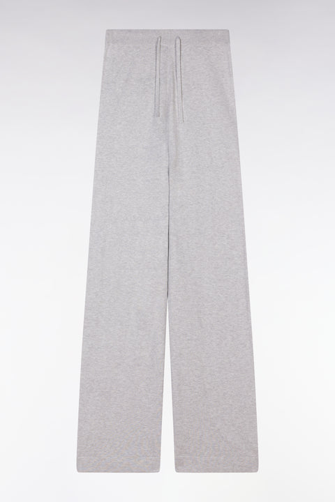 Relaxed-fit wide-leg grey trousers in organic cotton and cashmere - Image 2