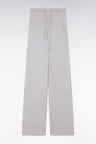 Relaxed-fit wide-leg grey trousers in organic cotton and cashmere