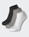 Pack of 3 pairs of white black and grey socks in stretch cotton blend