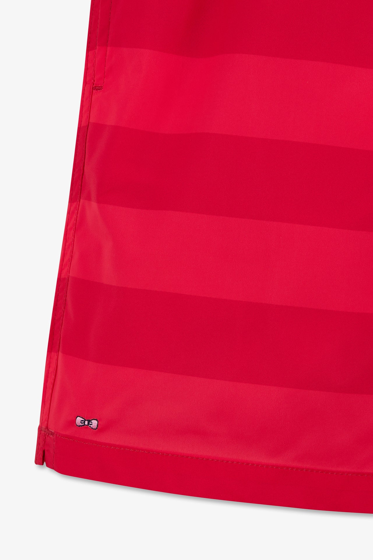 Red striped swim shorts