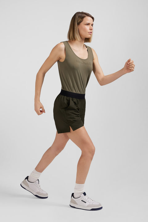 Khaki sports shorts - Image 1