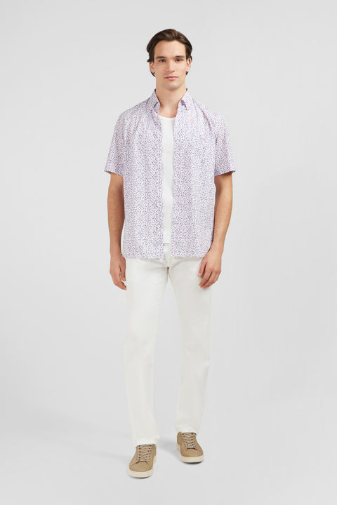 White blouse with exclusive floral print - Image 1