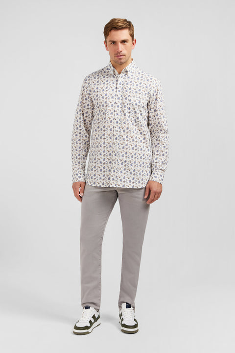 Beige floral-print shirt - Image 1