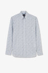 Light blue shirt with a floral micro motif