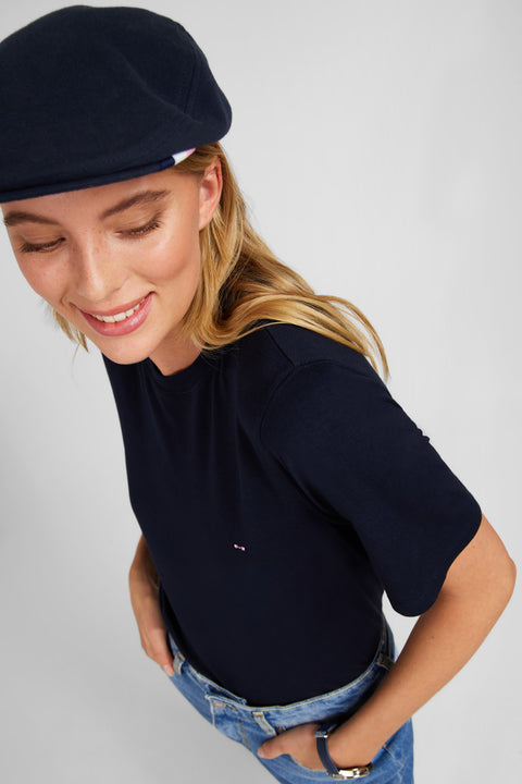 Plain dark blue short-sleeved T-shirt - Image 3