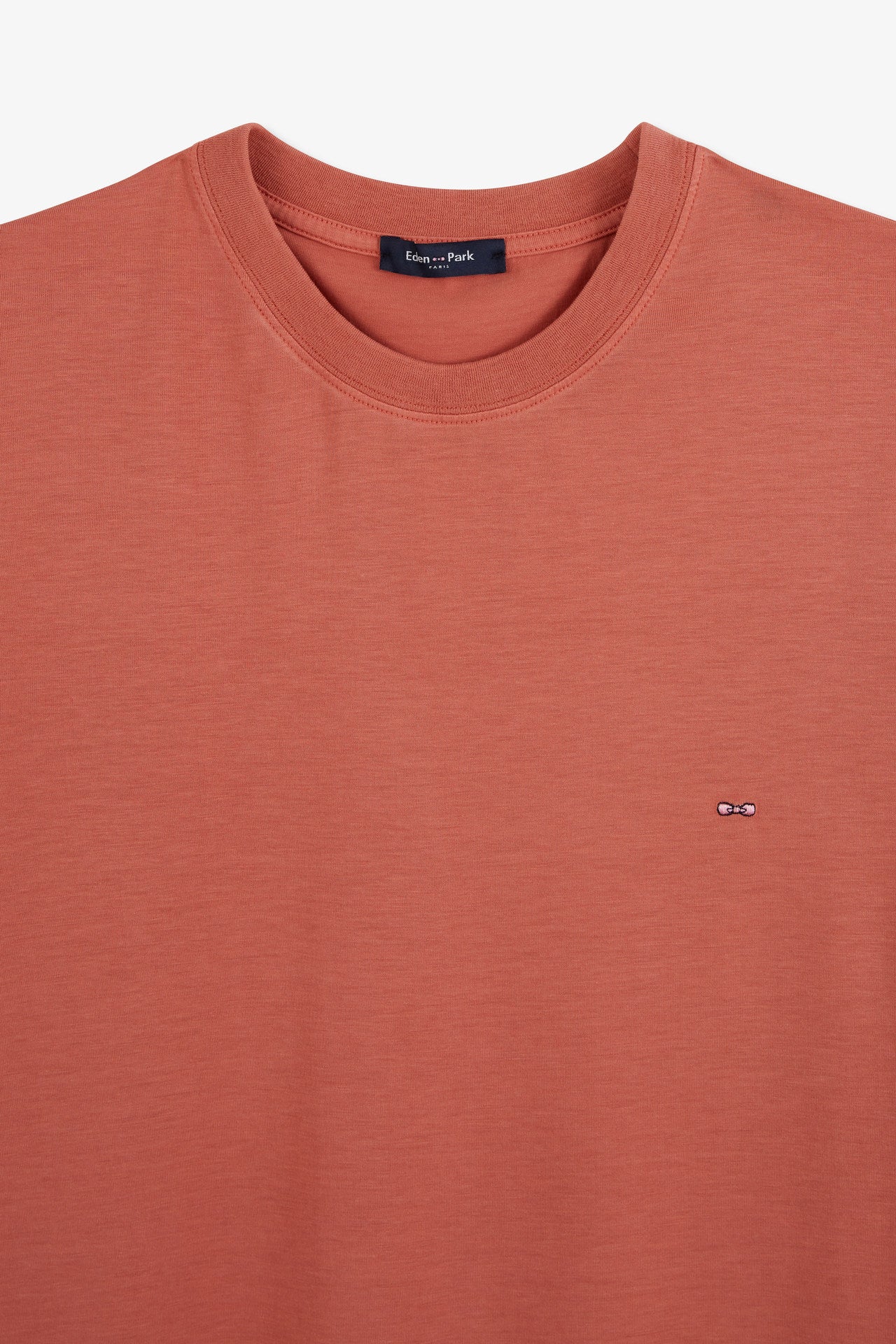 Plain brick short-sleeved T-shirt
