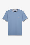 Plain blue short-sleeved T-shirt