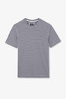Navy blue short-sleeved striped T-shirt