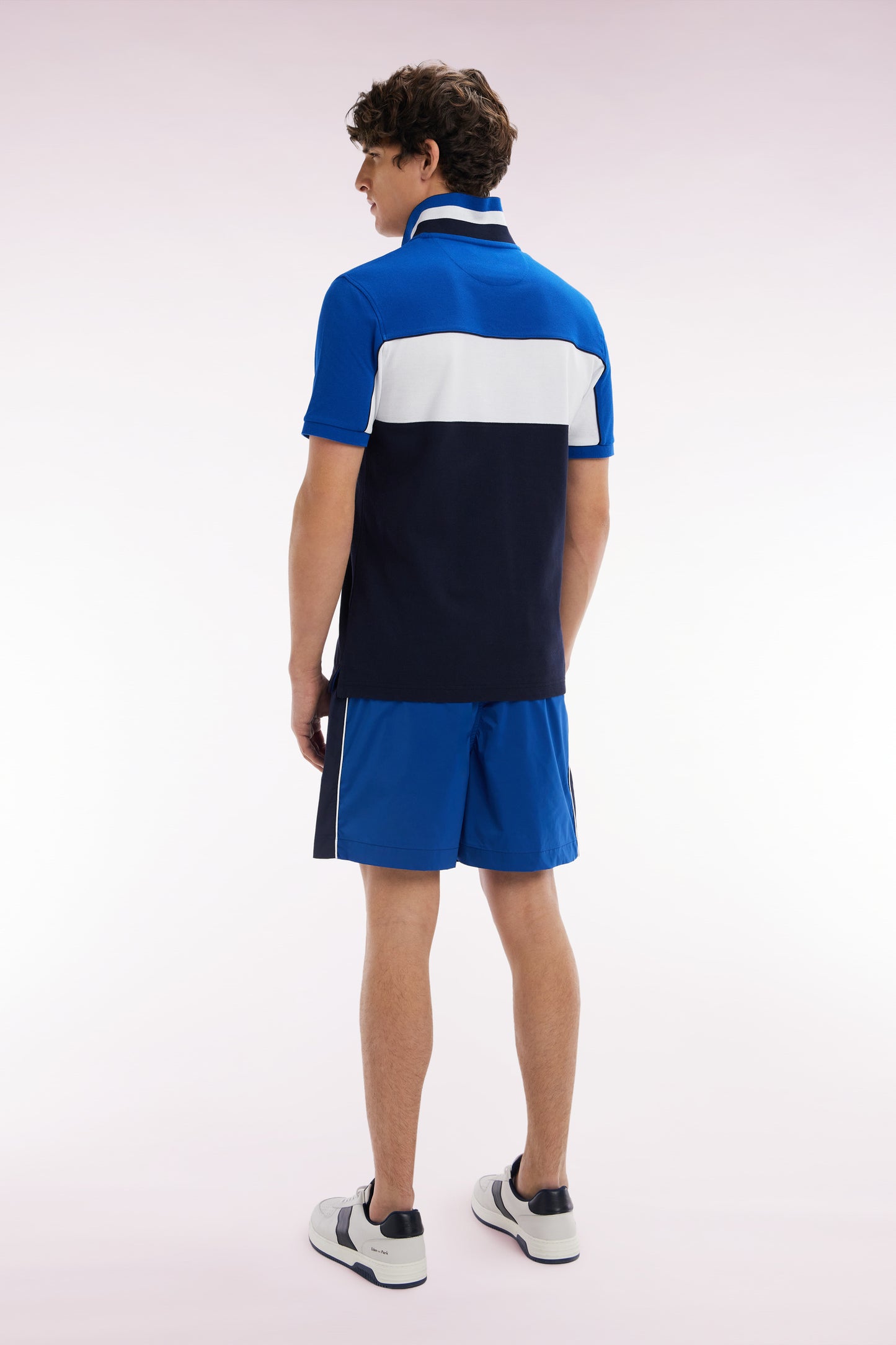 Navy tricolor swimsuit