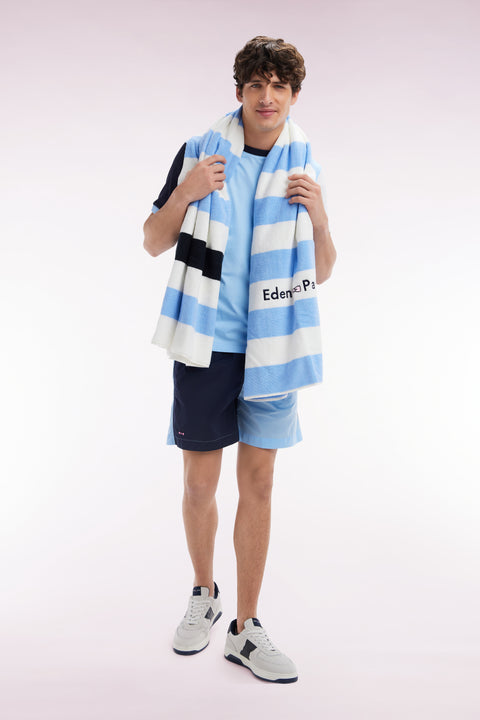 Two-tone swimsuit in sky blue and navy - Image 3