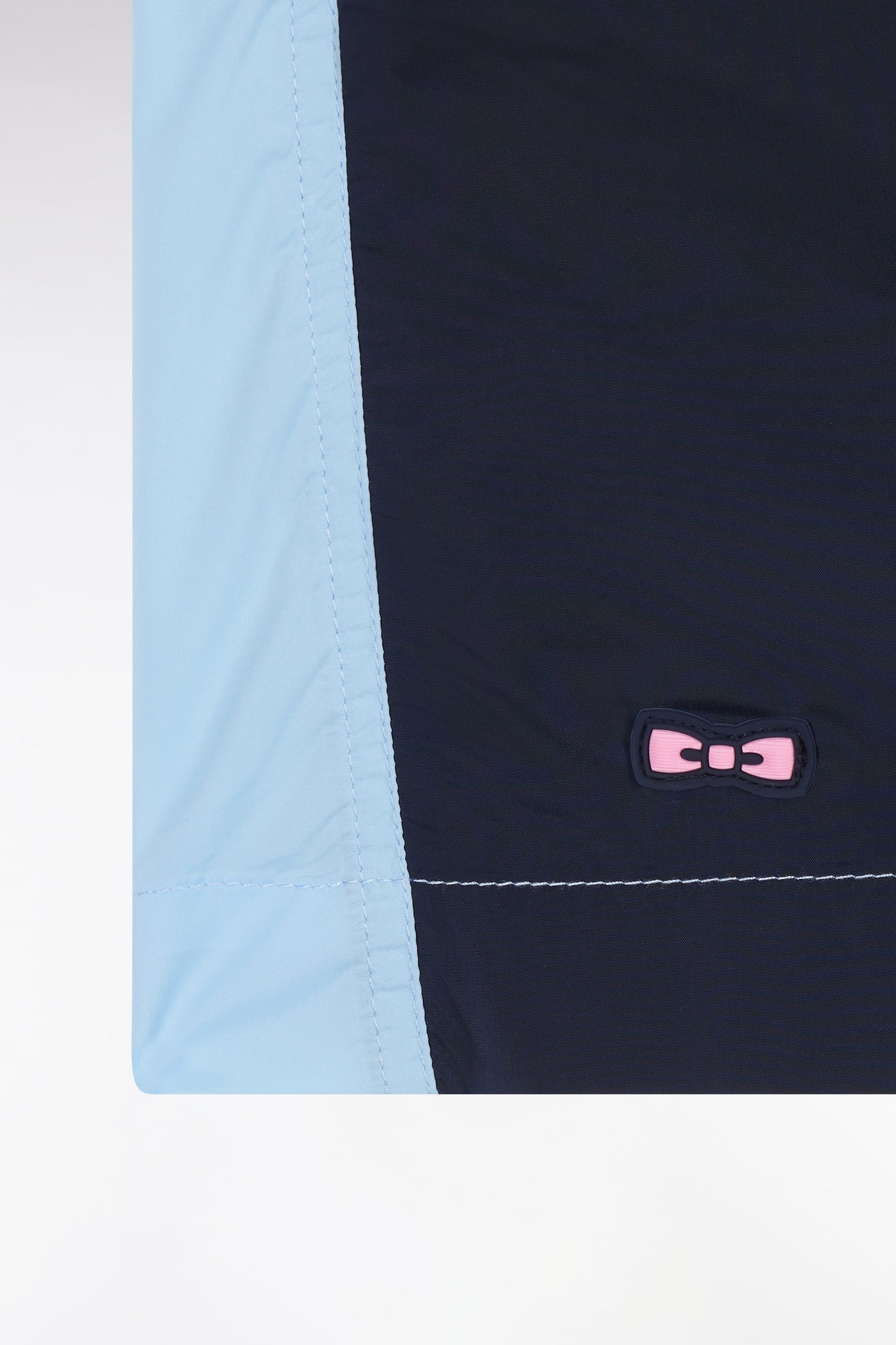 Two-tone swimsuit in sky blue and navy