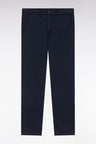 Navy straight-cut stretch cotton pleat-free chinos
