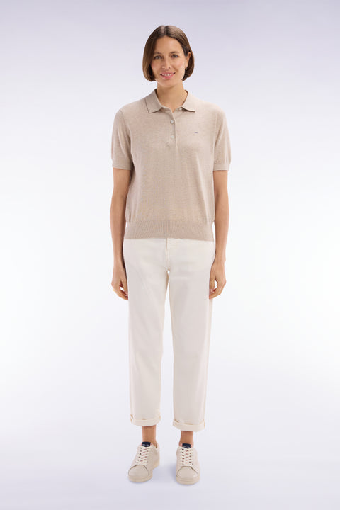 Comfort cut beige stretch denim 5-pocket jeans - Image 3