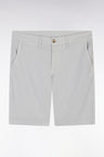 Grey straight-cut stretch cotton chino Bermuda shorts
