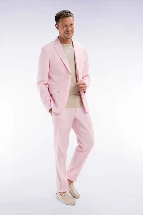 Pink linen and stretch cotton elasticated pants - Image 3