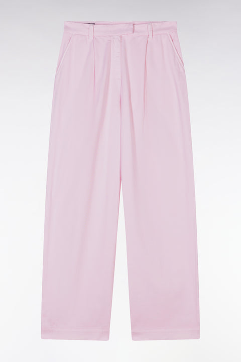 Relaxed fit pink stretch cotton trousers - Image 2