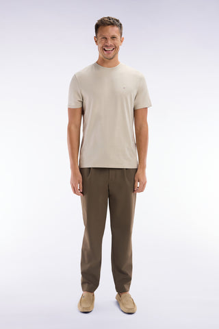 Brown elastic waistband pants