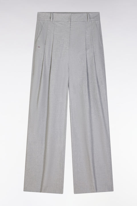 Oversized wide-leg trousers in grey stretch cotton - Image 2
