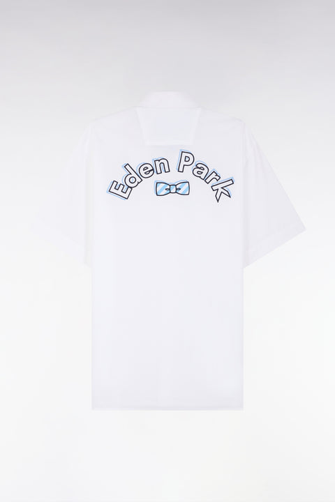 Straight short-sleeved shirt in white cotton with Eden Park embroidery - Image 2