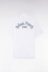 Straight short-sleeved shirt in white cotton with Eden Park embroidery