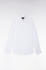 Straight-fit white linen shirt