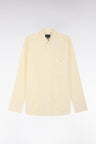 Straight-fit striped ivory cotton shirt