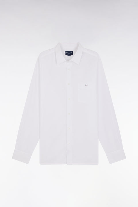 White cotton shirt with patch pocket - Image 2