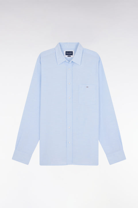 Sky blue cotton shirt with patch pocket - Image 2