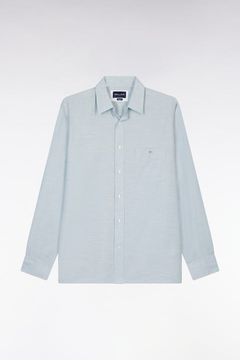 Dark grey cotton shirt with patch pocket - Image 2