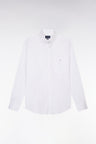Straight-fit white cotton twill shirt