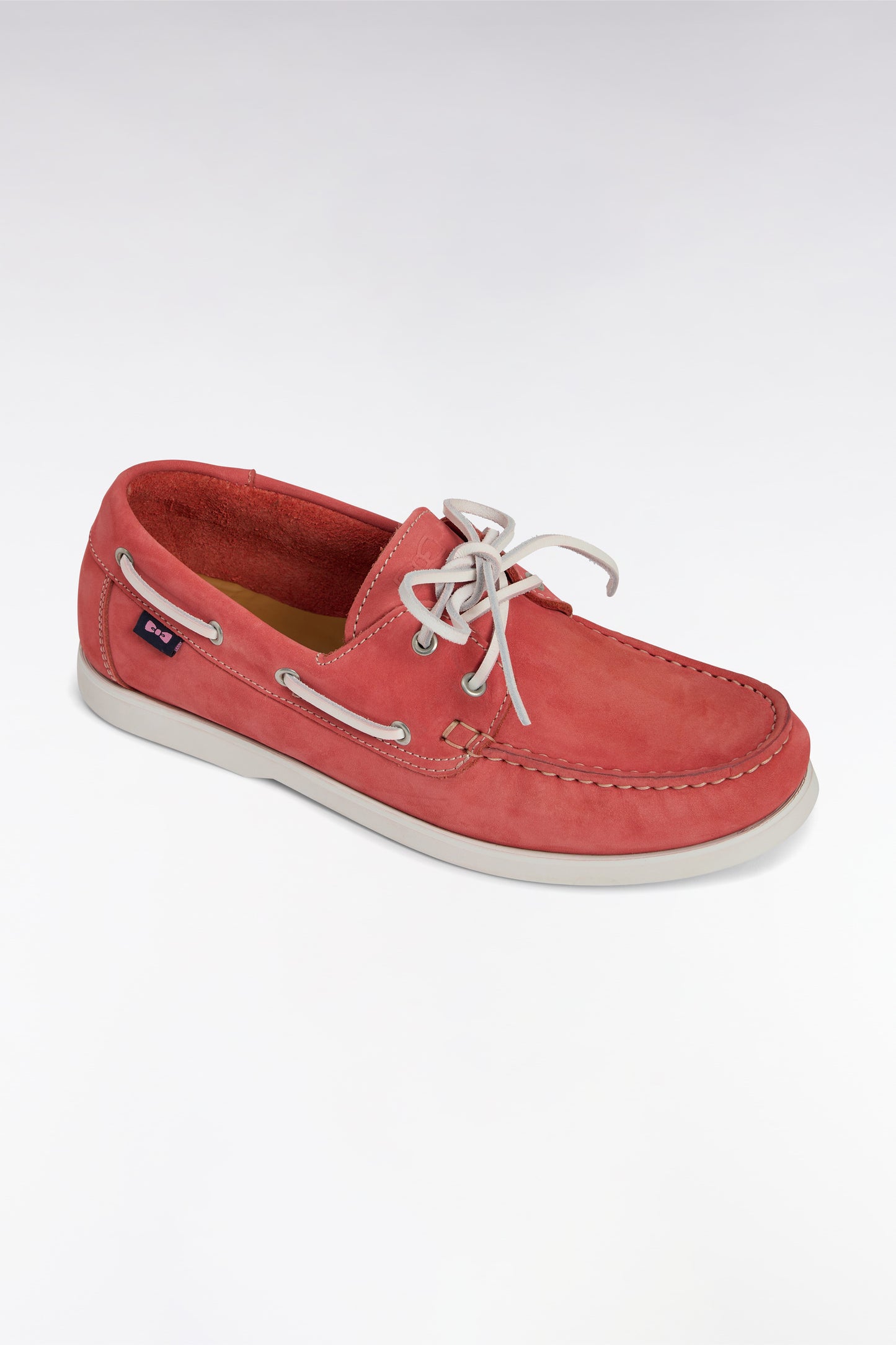 Red suede leather boat shoes style loafers