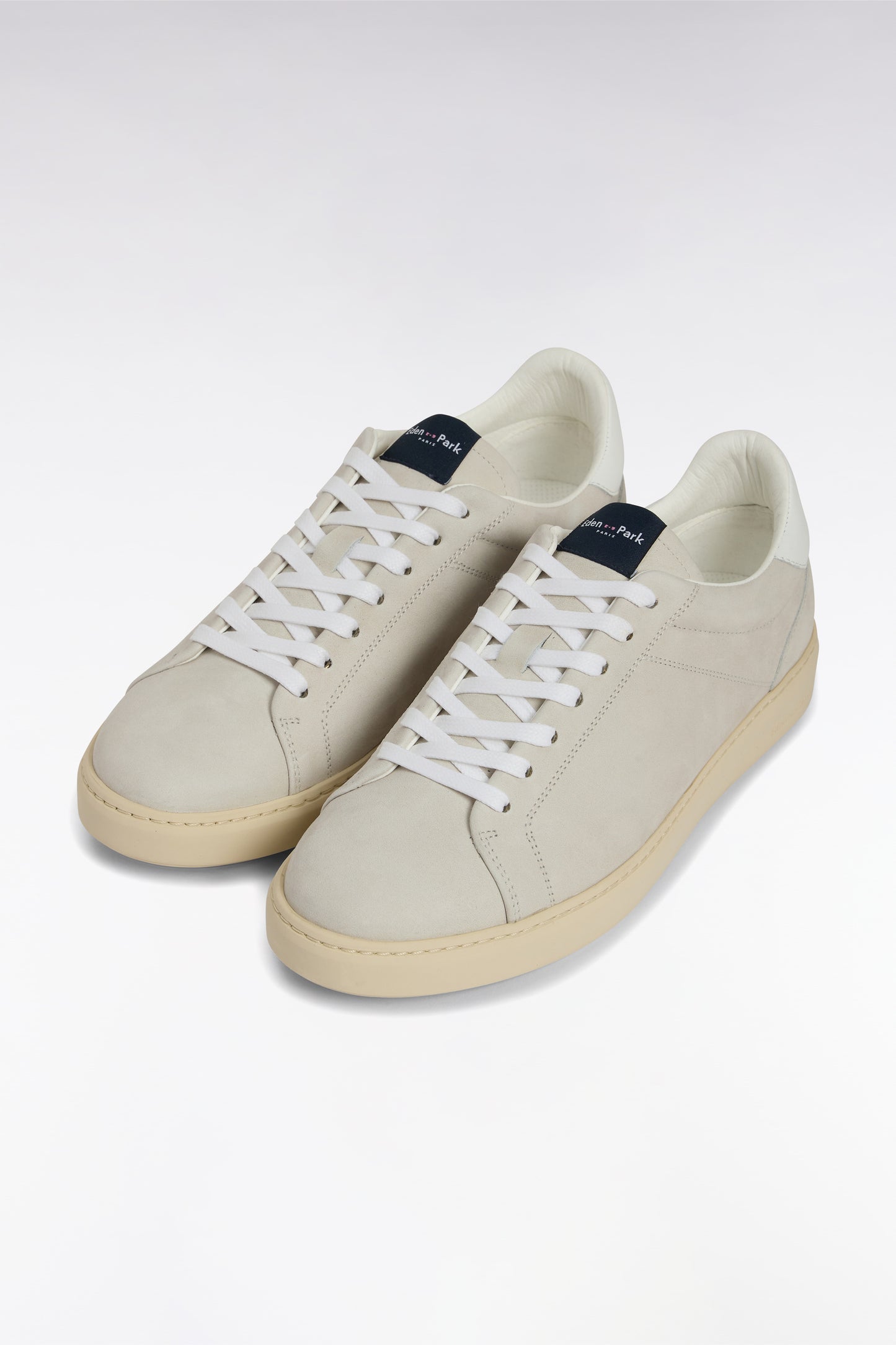 Yellow suede leather low-top sneakers
