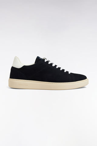 Navy suede leather low-top sneakers