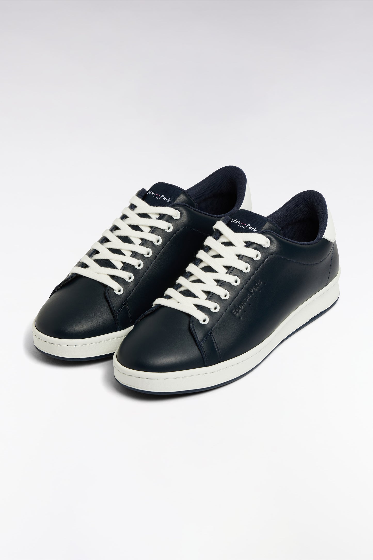 Black leather low-top sneakers
