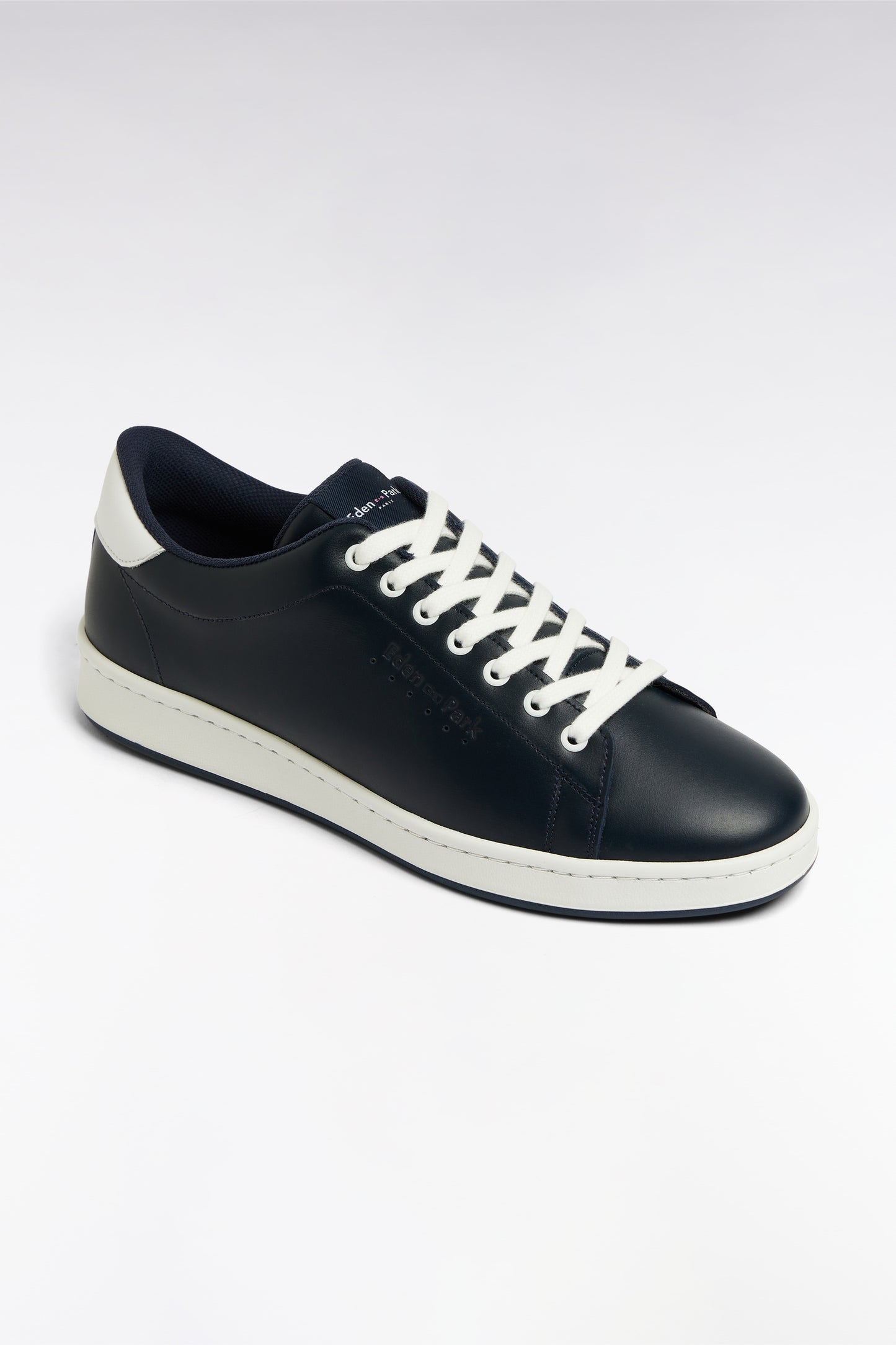 Black leather low-top sneakers
