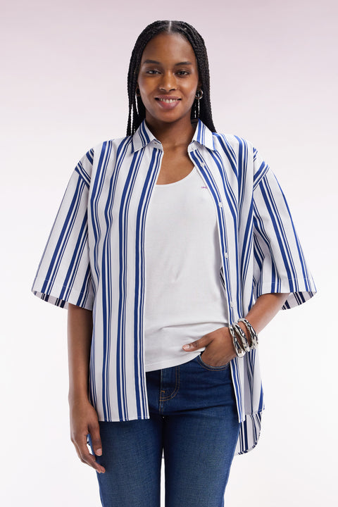 White ribbed Pima cotton tank top, slim fit - Image 1