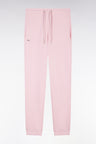 Pink straight-cut cotton fleece jogging