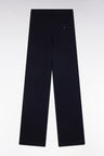 Relaxed-fit wide-leg navy trousers in organic cotton and cashmere