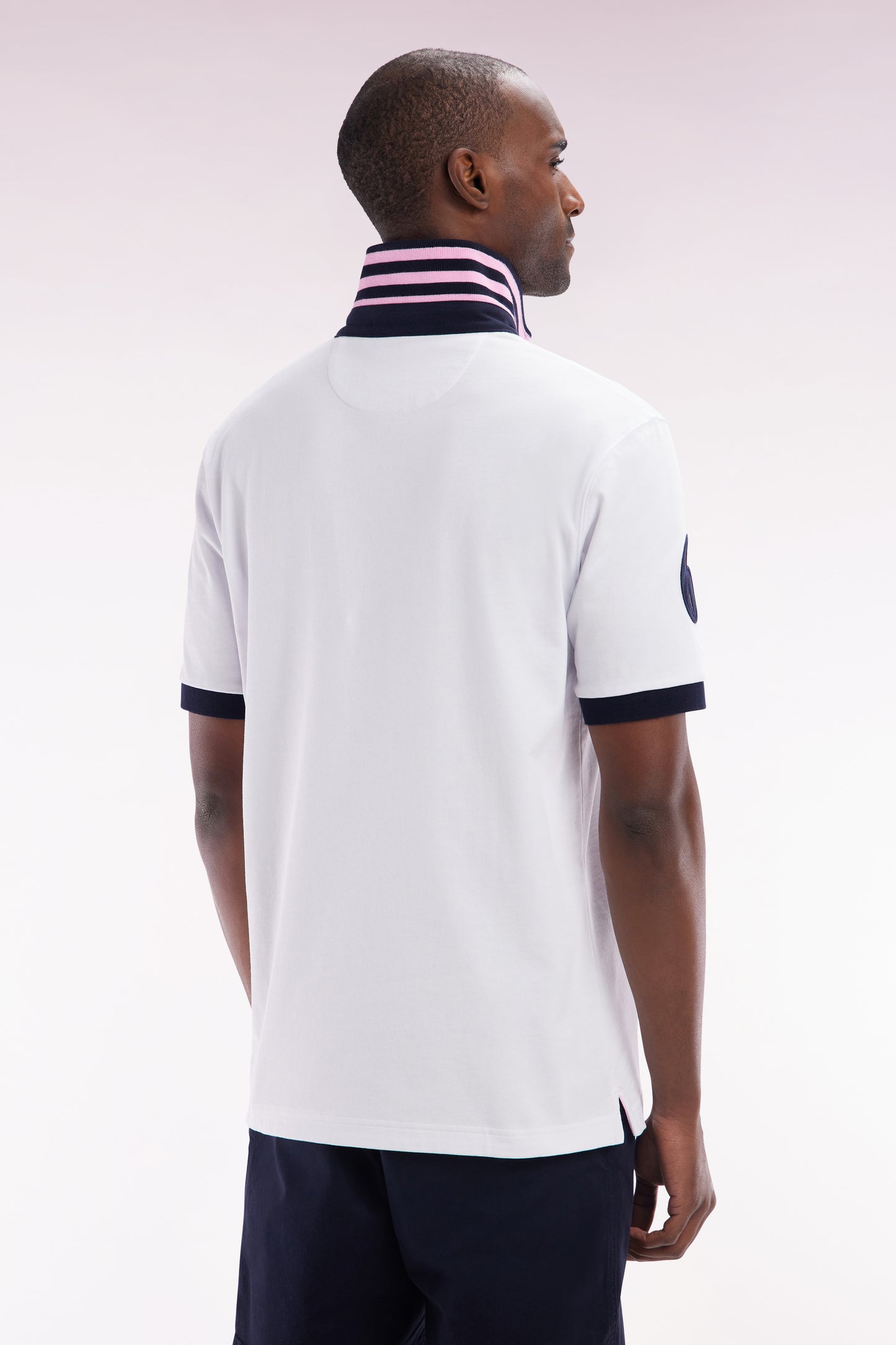 6 Nations straight-fit white short-sleeved rugby shirt