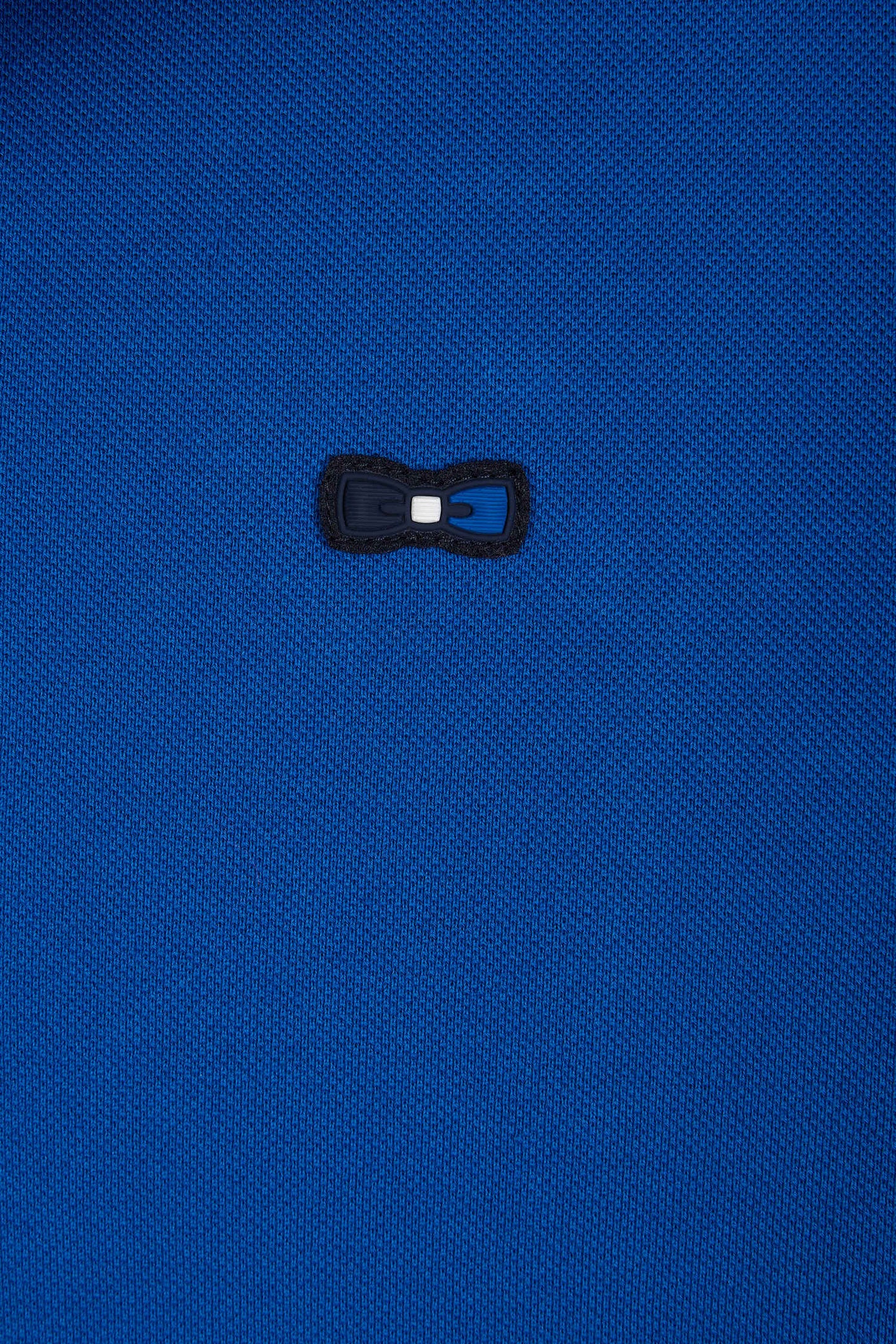 Straight-fit short-sleeved colorblock polo shirt in navy cotton