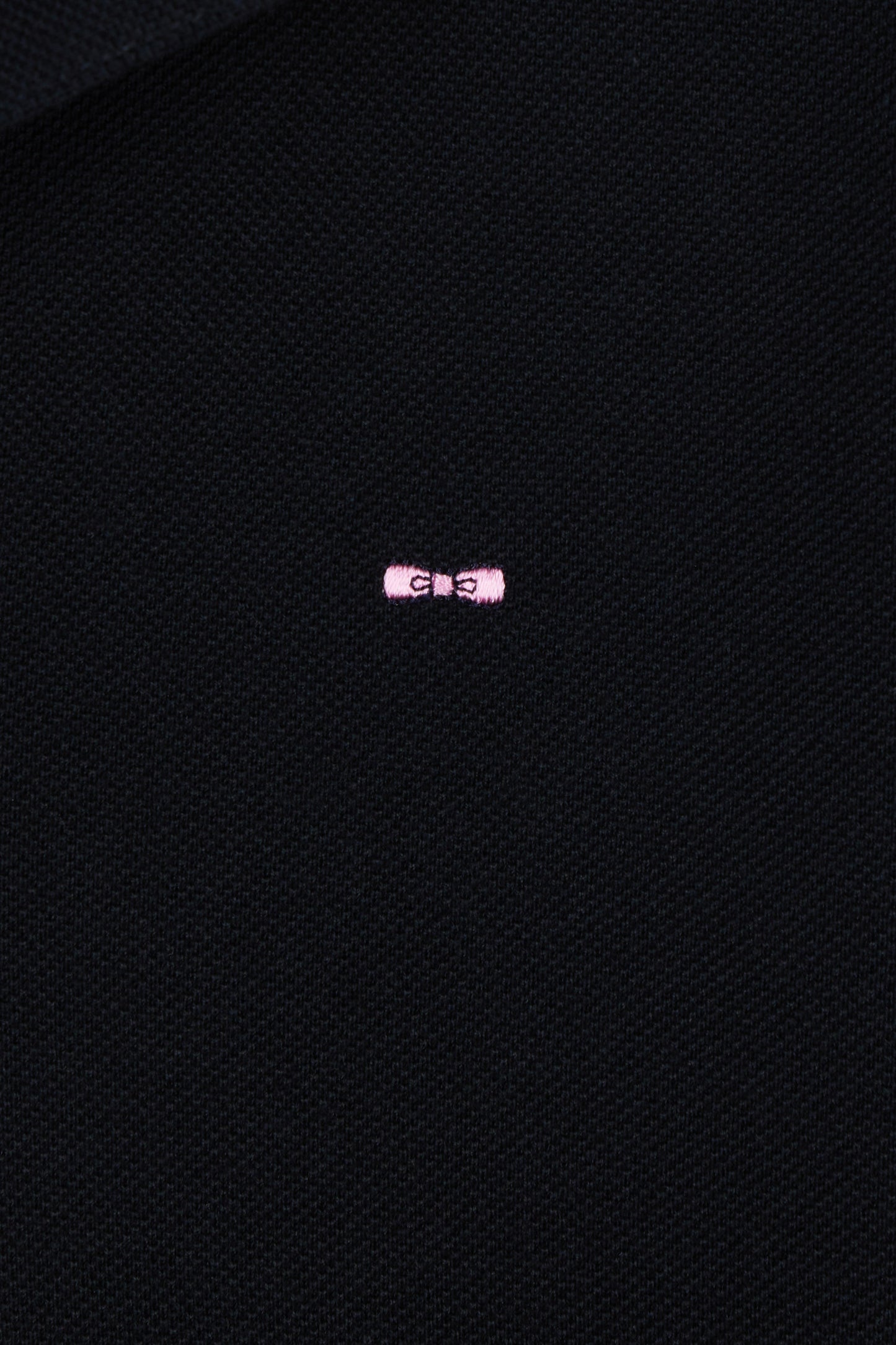 Straight-fit short-sleeved polo shirt in black Pima cotton