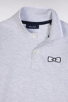 Straight-fit short-sleeved polo shirt in grey cotton