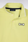 Straight-fit short-sleeved polo shirt in yellow cotton