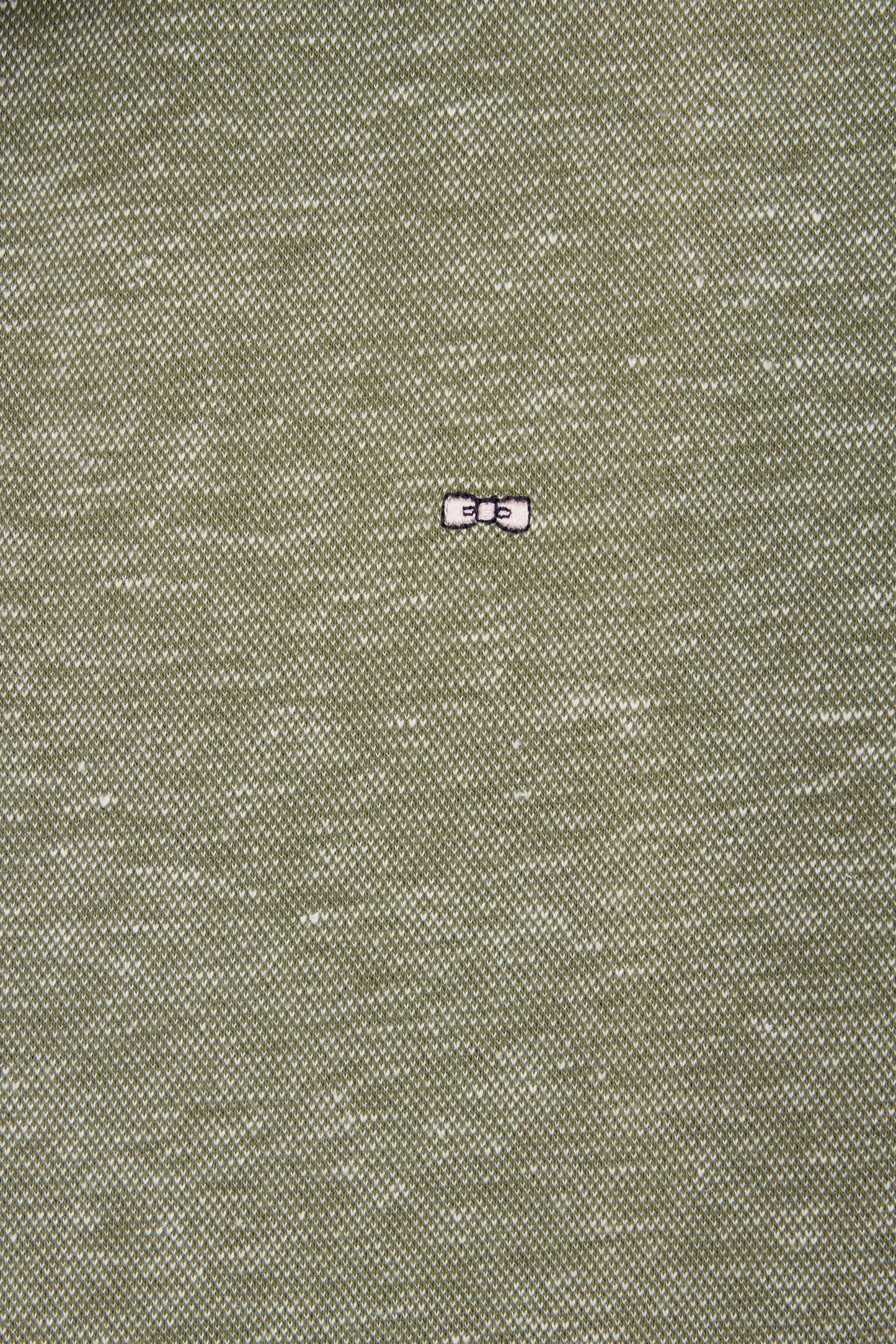 Straight-fit short-sleeved polo shirt in khaki cotton-linen blend
