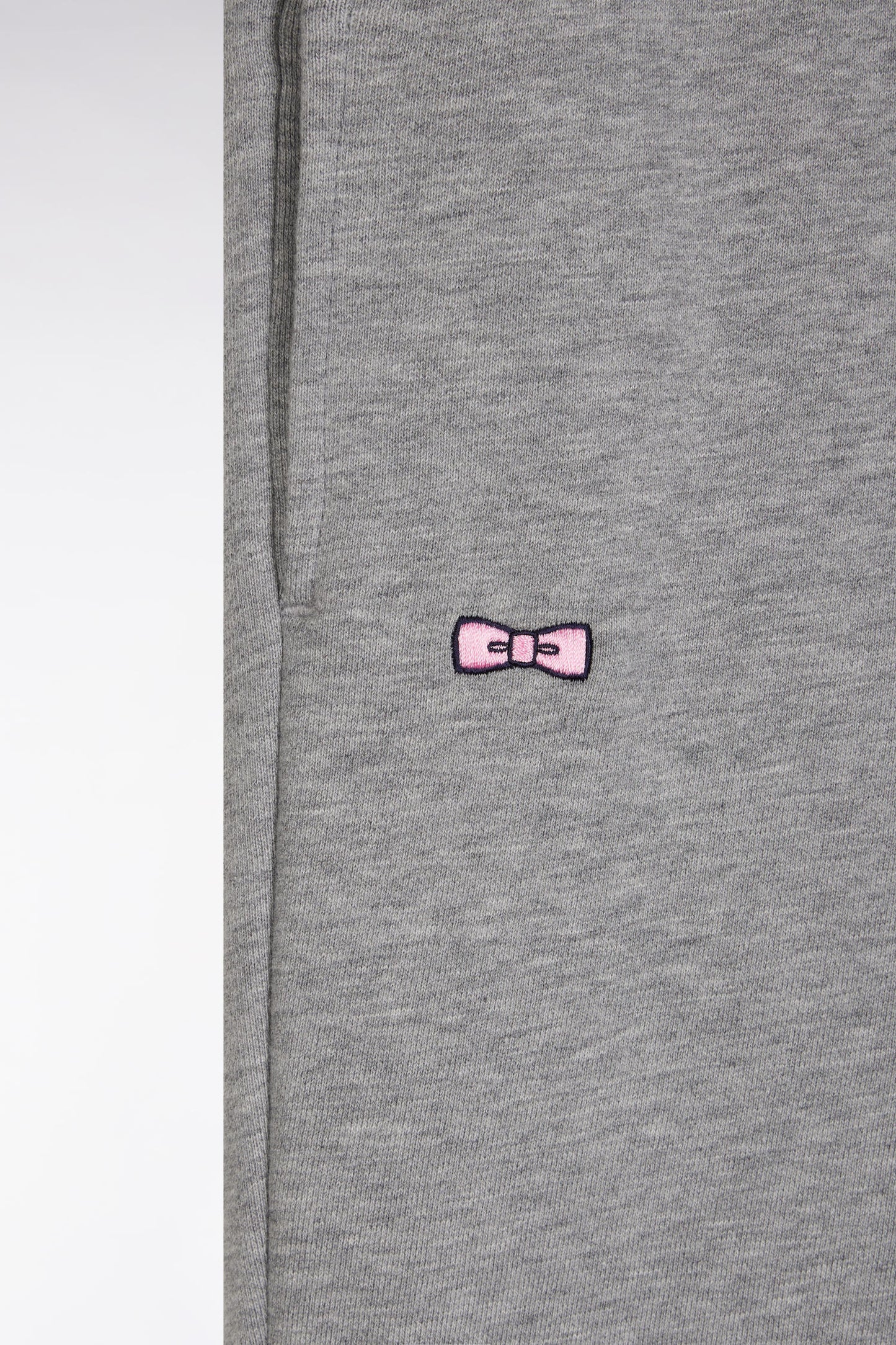 Straight-fit grey cotton fleece shorts