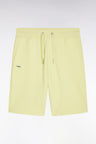 Relaxed fit yellow cotton fleece shorts